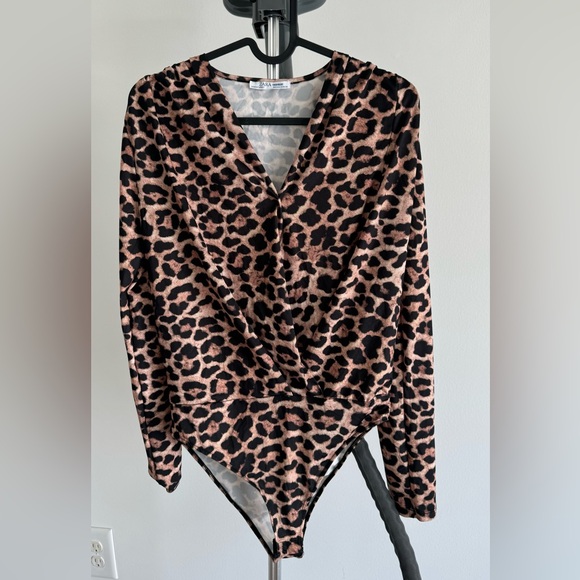 Zara limited edition animal print bodysuit top - Picture 2 of 8